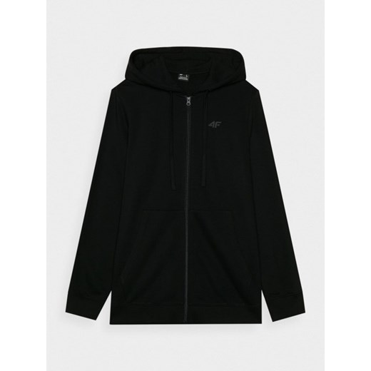 Męska bluza dresowa rozpinana z kapturem 4F 4FWMM00TSWSM1768 - czarna ze sklepu Sportstylestory.com w kategorii Bluzy męskie - zdjęcie 176554175
