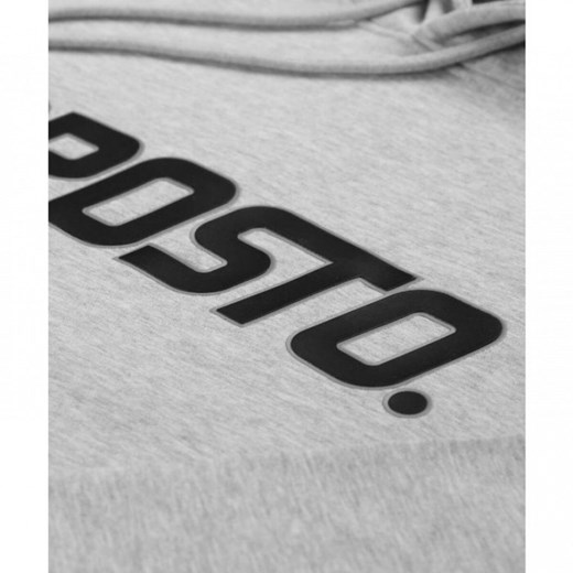 Męska bluza dresowa nierozpinana z kapturem Prosto Hoodie Sweer - szara S Sportstylestory.com