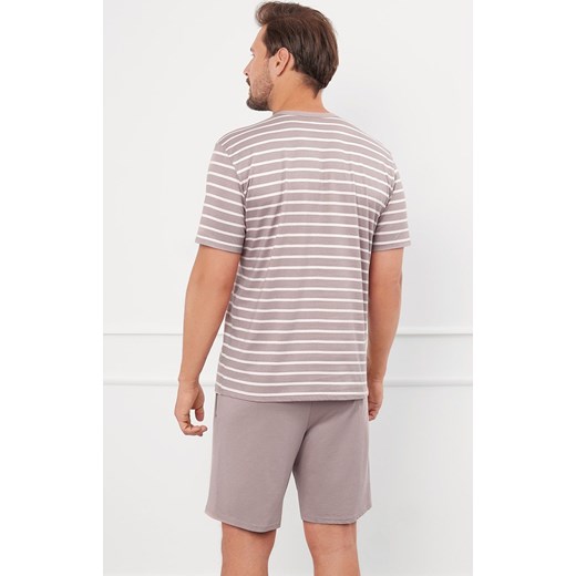 Piżama męska na krótki rękaw i krótkie spodnie cappuccino Bert, Kolor cappuccino, Rozmiar M, Italian Fashion ze sklepu Intymna w kategorii Piżamy męskie - zdjęcie 176556575