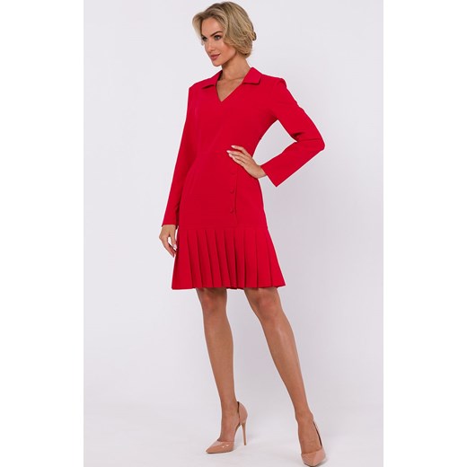 Sukienka z plisowanym dołem czerwona M752, Kolor czerwony, Rozmiar L, MOE ze sklepu Intymna w kategorii Sukienki - zdjęcie 176556715