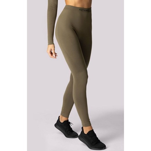 Damskie legginsy termoaktywne khaki Alpha, Kolor khaki, Rozmiar L, Spaio ze sklepu Intymna w kategorii Spodnie damskie - zdjęcie 176556927