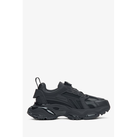 ES8: Czarne skórzane sneakersy damskie na grubej podeszwie ze sklepu Estro w kategorii Buty sportowe damskie - zdjęcie 176557827