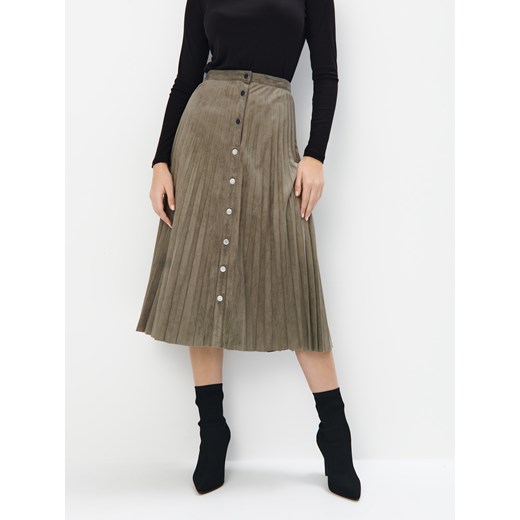 Mohito - Plisowana spódnica midi - khaki Mohito 32 Mohito