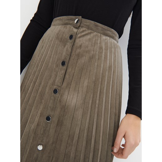 Mohito - Plisowana spódnica midi - khaki Mohito 42 Mohito