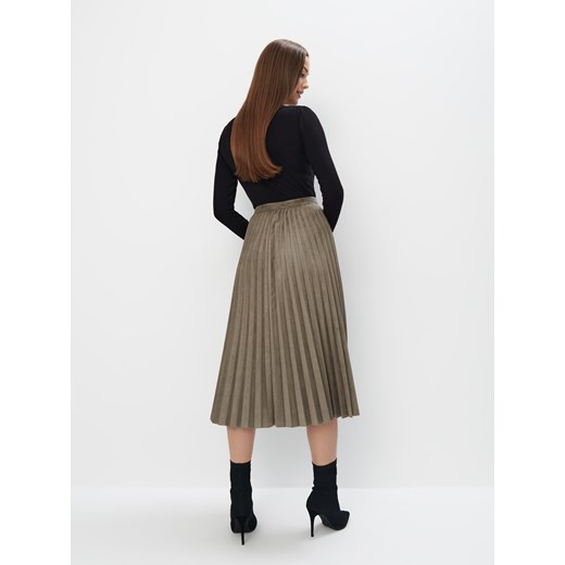 Mohito - Plisowana spódnica midi - khaki Mohito 36 Mohito