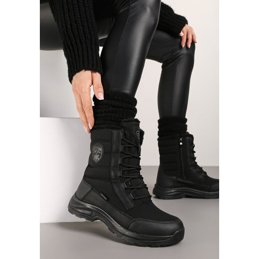 Czarne Śniegowce za Kostkę z Sznurowaniem Lupines 40 promocja born2be.pl