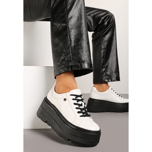 Biało-Czarne Sneakersy Vices na Platformie Miriri ze sklepu born2be.pl w kategorii Buty sportowe damskie - zdjęcie 176562459