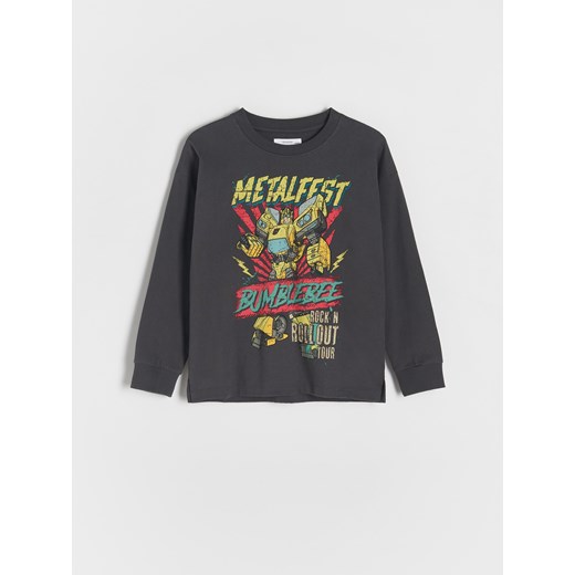 Reserved - Longsleeve Transformers - ciemnoszary ze sklepu Reserved w kategorii T-shirty chłopięce - zdjęcie 176565197