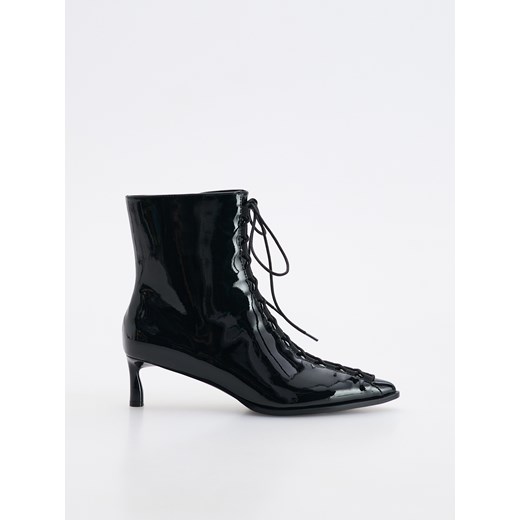 Reserved - Botki z ozdobnym wiązaniem - czarny ze sklepu Reserved w kategorii Botki - zdjęcie 176565376