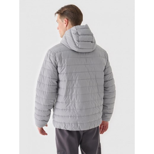Męska kurtka puchowa pikowana 4F 4FWAW24TDJAM573 - szara 3XL wyprzedaż Sportstylestory.com