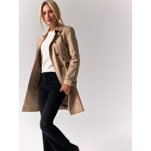 Mohito - Beżowy trencz - beżowy ze sklepu Mohito w kategorii Płaszcze damskie - zdjęcie 176573535