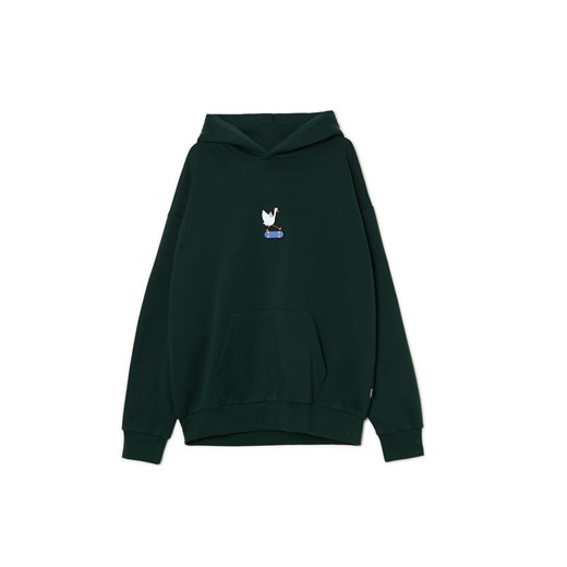 Cropp - Zielona bluza ze streetową gęsią - zielony Cropp XL Cropp
