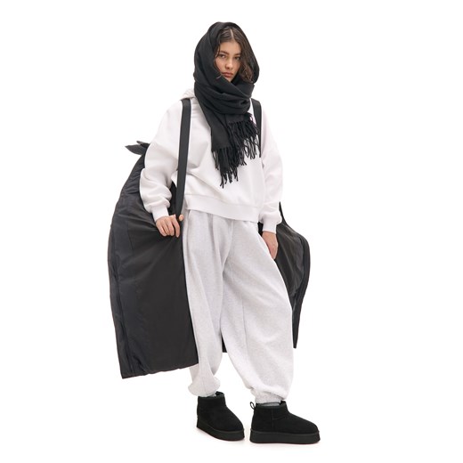 Cropp - Czarny pikowany płaszcz z kapturem - czarny Cropp XL promocyjna cena Cropp