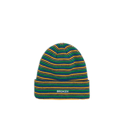 Cropp - Czapka beanie w paski - zielony ze sklepu Cropp w kategorii Czapki zimowe męskie - zdjęcie 176574937