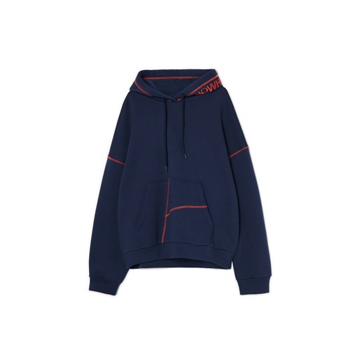 Cropp - Bluza z kapturem i ozdobnymi haftami - granatowy ze sklepu Cropp w kategorii Bluzy męskie - zdjęcie 176575699