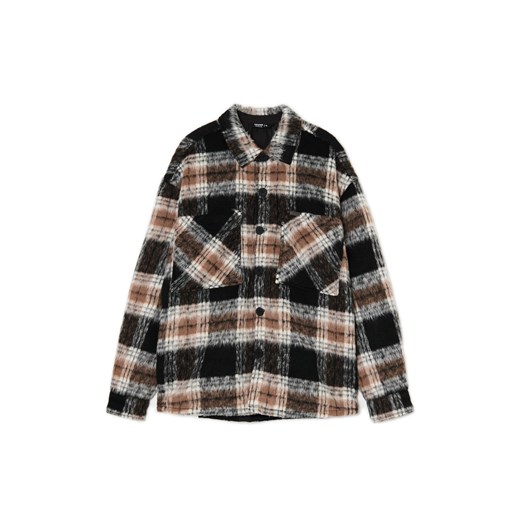 Cropp - Kraciasta koszula z miękkim wykończeniem - czarny Cropp M Cropp