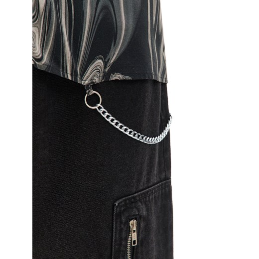 Cropp - Wzorzysta koszula z łańcuszkiem - czarny Cropp XL Cropp