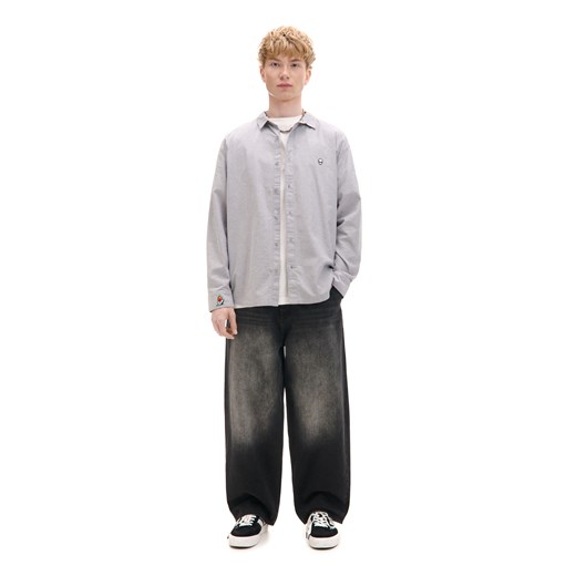 Cropp - Szara koszula z naszywkami - jasny szary Cropp S Cropp