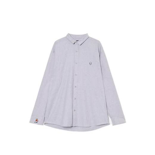Cropp - Szara koszula z naszywkami - jasny szary Cropp L Cropp