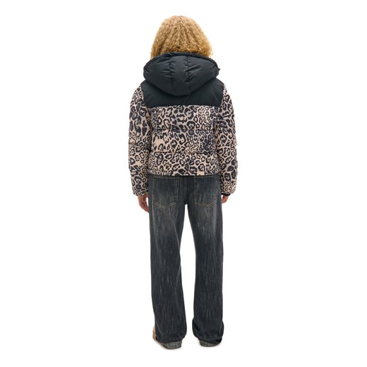 Cropp - Kurtka puffer w panterkę - wielobarwny Cropp XS Cropp