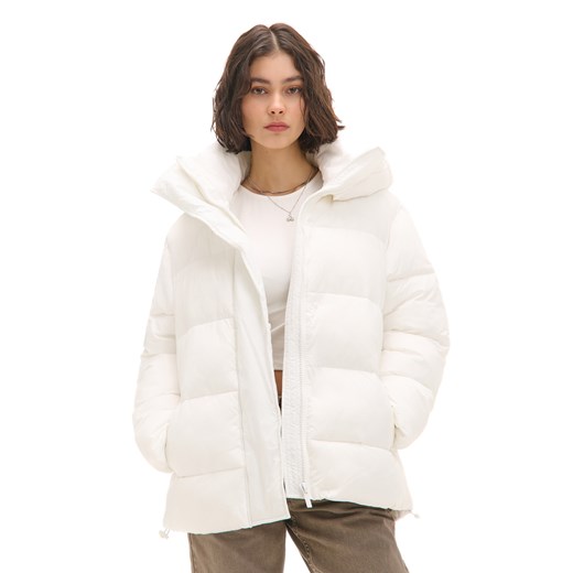 Cropp - Biała kurtka z regulacją dołu - biały Cropp XS Cropp promocyjna cena