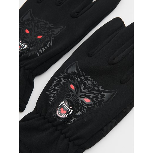 Cropp - Rękawiczki z wilkiem - czarny Cropp Uniwersalny Cropp
