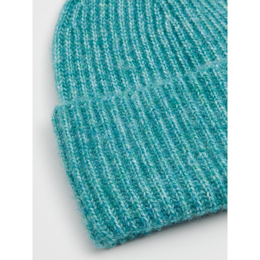 Cropp - Zielona czapka z domieszką wełny - niebieski Cropp Uniwersalny Cropp