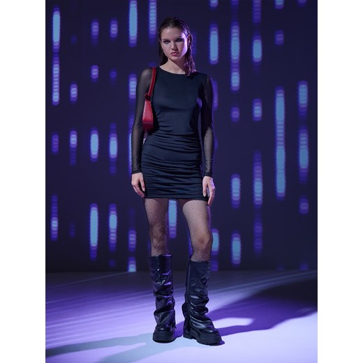 Cropp - Czarna sukienka mini - czarny ze sklepu Cropp w kategorii Sukienki - zdjęcie 176576367