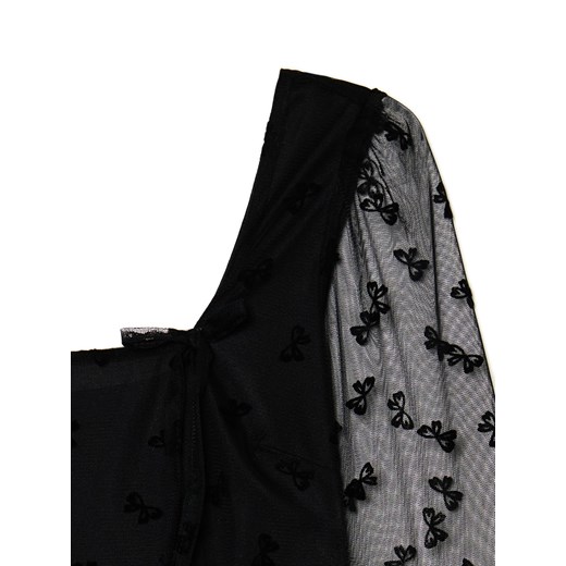 Cropp - Sukienka mini z dekoracyjną siateczką - czarny Cropp S Cropp