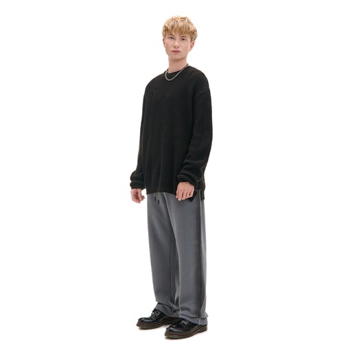 Cropp - Spodnie loose z lampasami - szary Cropp S Cropp