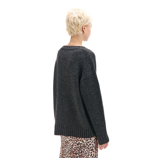 Cropp - Ciemnoszary gładki sweter - szary Cropp M Cropp promocyjna cena