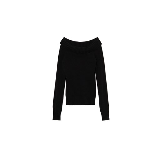 Cropp - Czarny sweter typu carmen - czarny Cropp L Cropp
