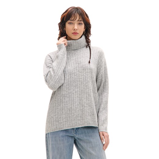 Cropp - Jasnoszary sweter z golfem - jasny szary ze sklepu Cropp w kategorii Swetry damskie - zdjęcie 176576928