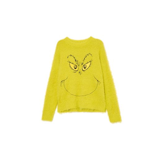Cropp - Świąteczny zielony sweter z Grinchem - zielony Cropp XS Cropp
