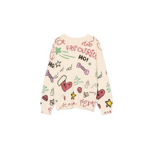 Cropp - Kremowy świąteczny sweter - kremowy Cropp XS Cropp wyprzedaż