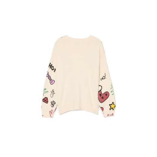 Cropp - Kremowy świąteczny sweter - kremowy Cropp M okazja Cropp