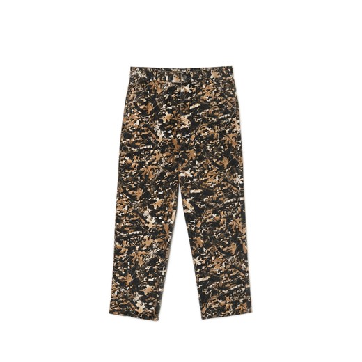 Cropp - Spodnie loose z motywem camo - beżowy Cropp 34 Cropp
