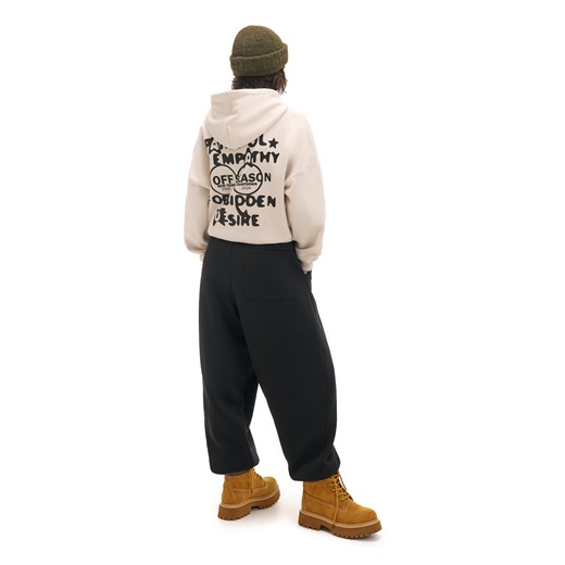 Cropp - Czarne joggery z wysokim stanem - czarny Cropp XL Cropp