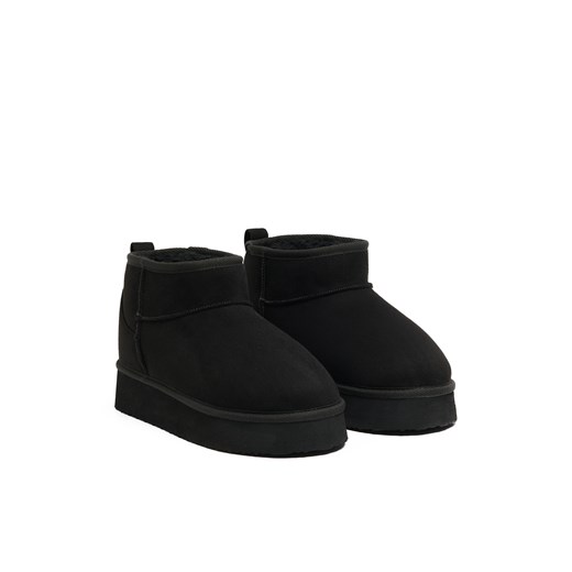 Cropp - Czarne krótkie śniegowce - czarny Cropp 36 Cropp