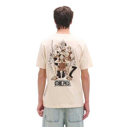 Cropp - Kremowy T-shirt z nadrukiem One Piece - kremowy Cropp S Cropp
