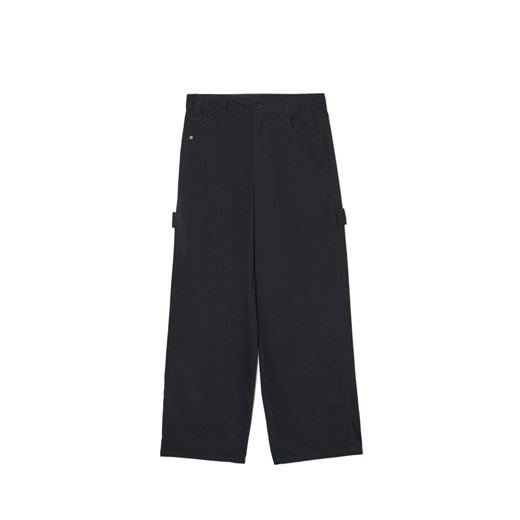 Cropp - Czarne spodnie baggy z diagonalu - czarny Cropp 42 okazja Cropp