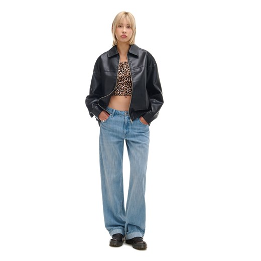 Cropp - Jeansy baggy w stylu vintage - niebieski Cropp 32 Cropp