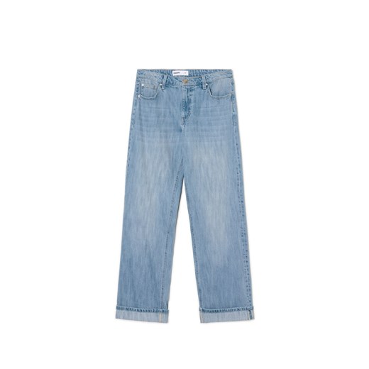 Cropp - Jeansy baggy w stylu vintage - niebieski Cropp 38 Cropp