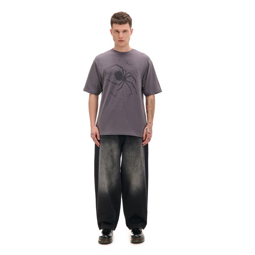 Cropp - Koszulka z cekinowym pająkiem - czarny Cropp XXL Cropp