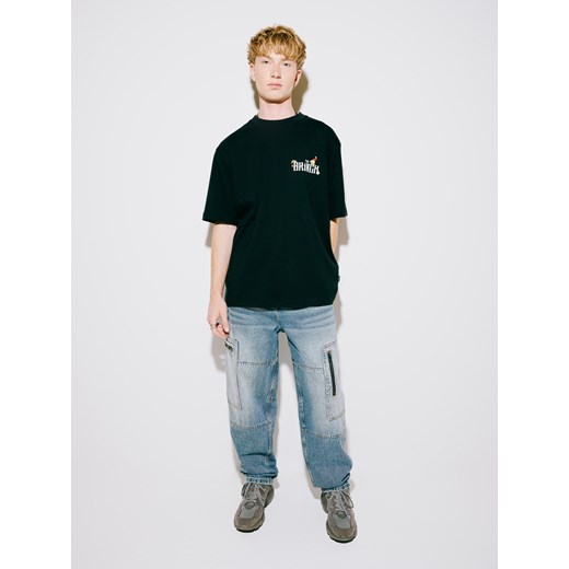 Cropp - Świąteczna czarna koszulka z Grinchem - czarny ze sklepu Cropp w kategorii T-shirty męskie - zdjęcie 176578288
