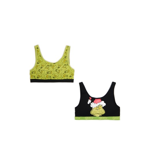 Cropp - 2 pack świątecznych staników z Grinchem - zielony Cropp M promocja Cropp