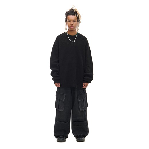 Cropp - Czarne jeansy skater z kieszeniami - czarny Cropp 36/32 Cropp