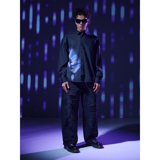 Cropp - Jeansy super baggy z przetarciami - czarny ze sklepu Cropp w kategorii Jeansy męskie - zdjęcie 176579025