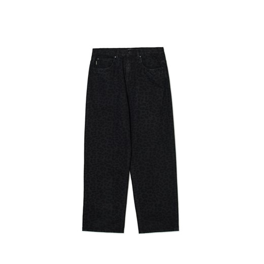 Cropp - Jeansy super baggy w panterkę - czarny Cropp 28/32 Cropp