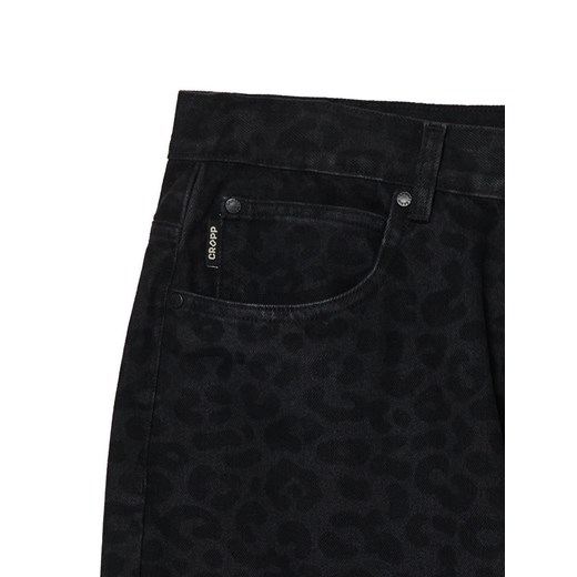 Cropp - Jeansy super baggy w panterkę - czarny Cropp 28/32 Cropp